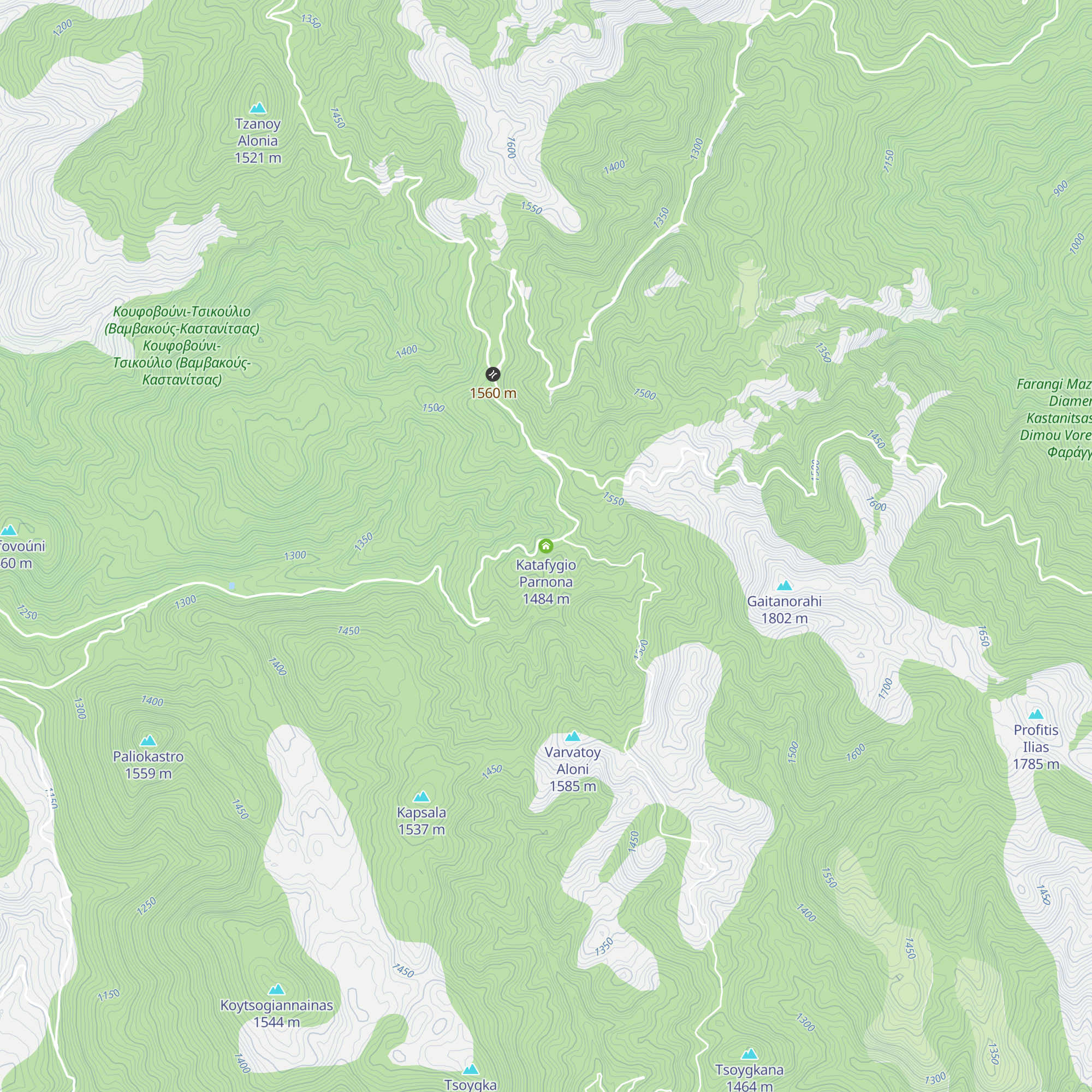 Katafygio Parnona map