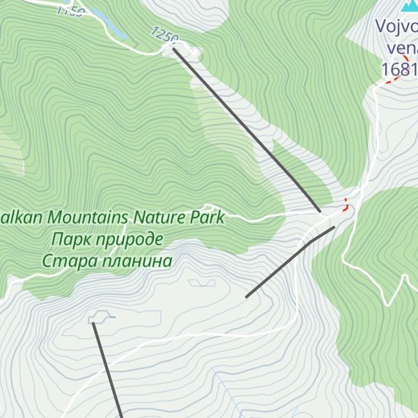 Map of Planinarski dom Babin Zub