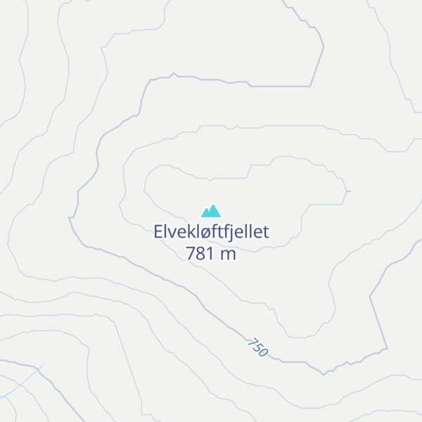 Map of Elvekløftfjellet