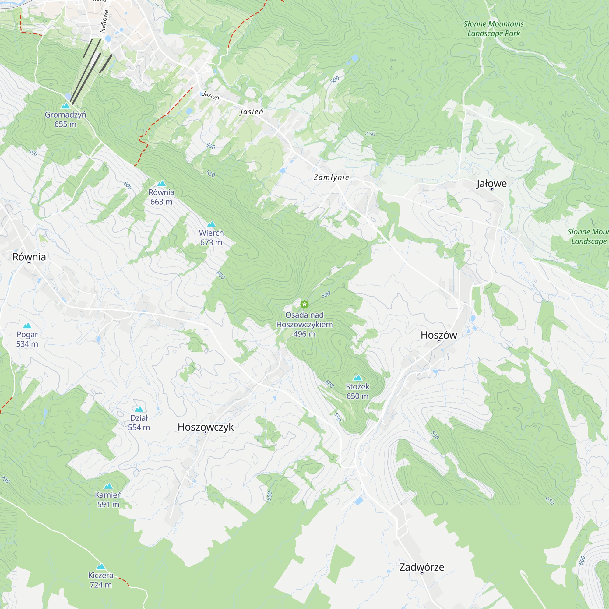 Osada nad Hoszowczykiem map