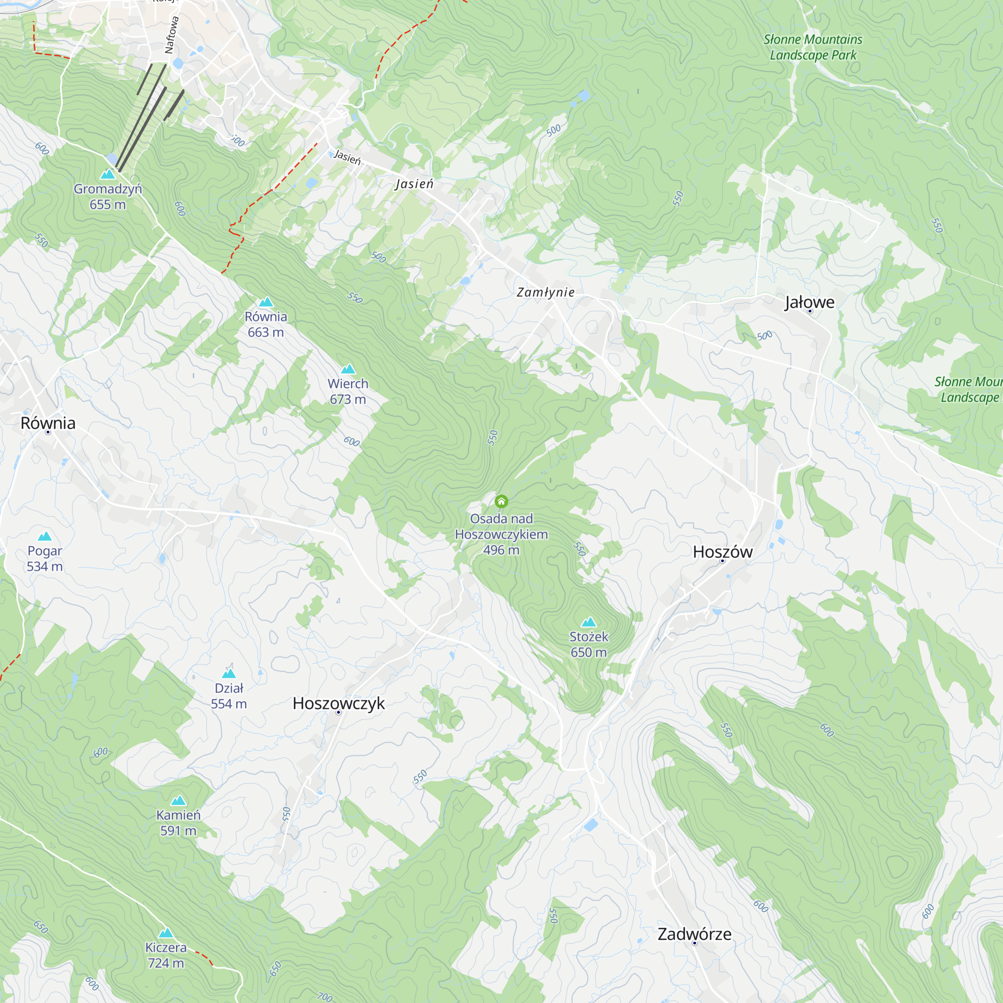 Osada nad Hoszowczykiem map