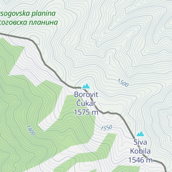 Map of Borovit Čukar