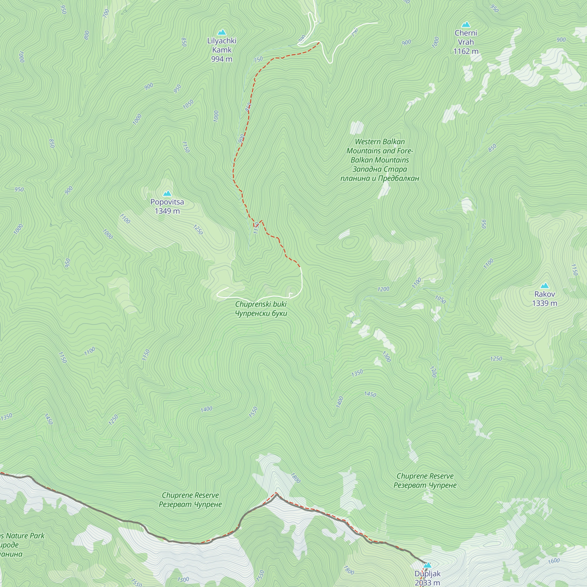Hut Gorski Rai map