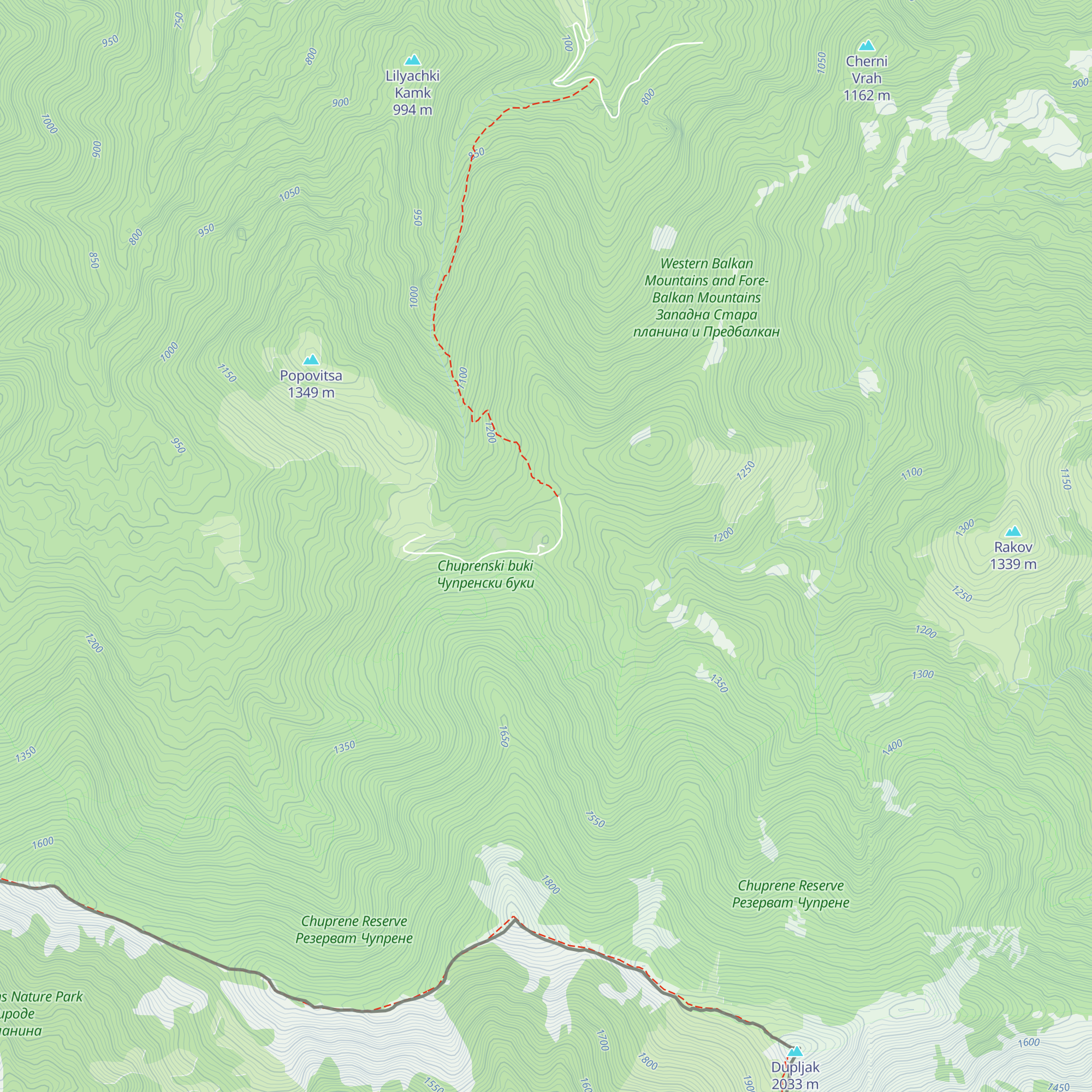 Hut Gorski Rai map