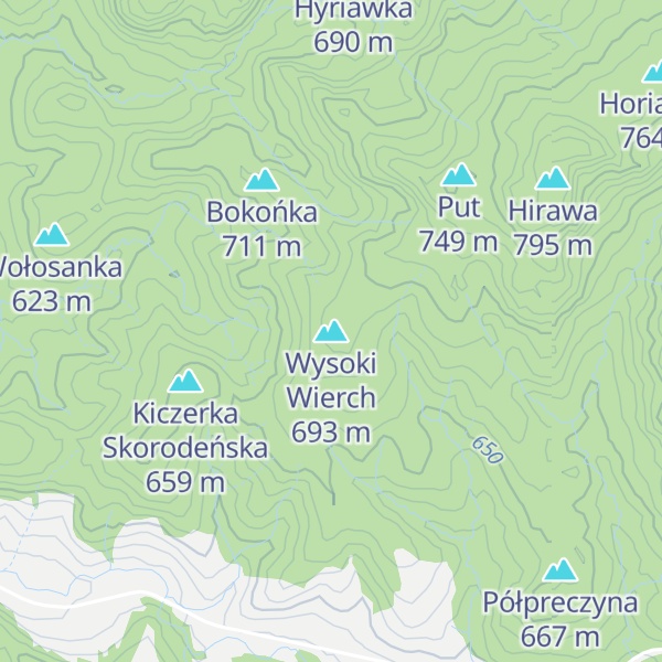Map of Wysoki Wierch