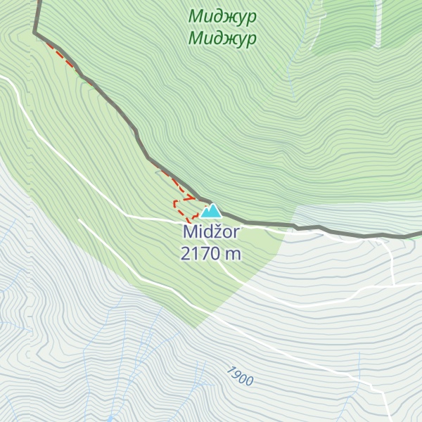 Map of Midžor