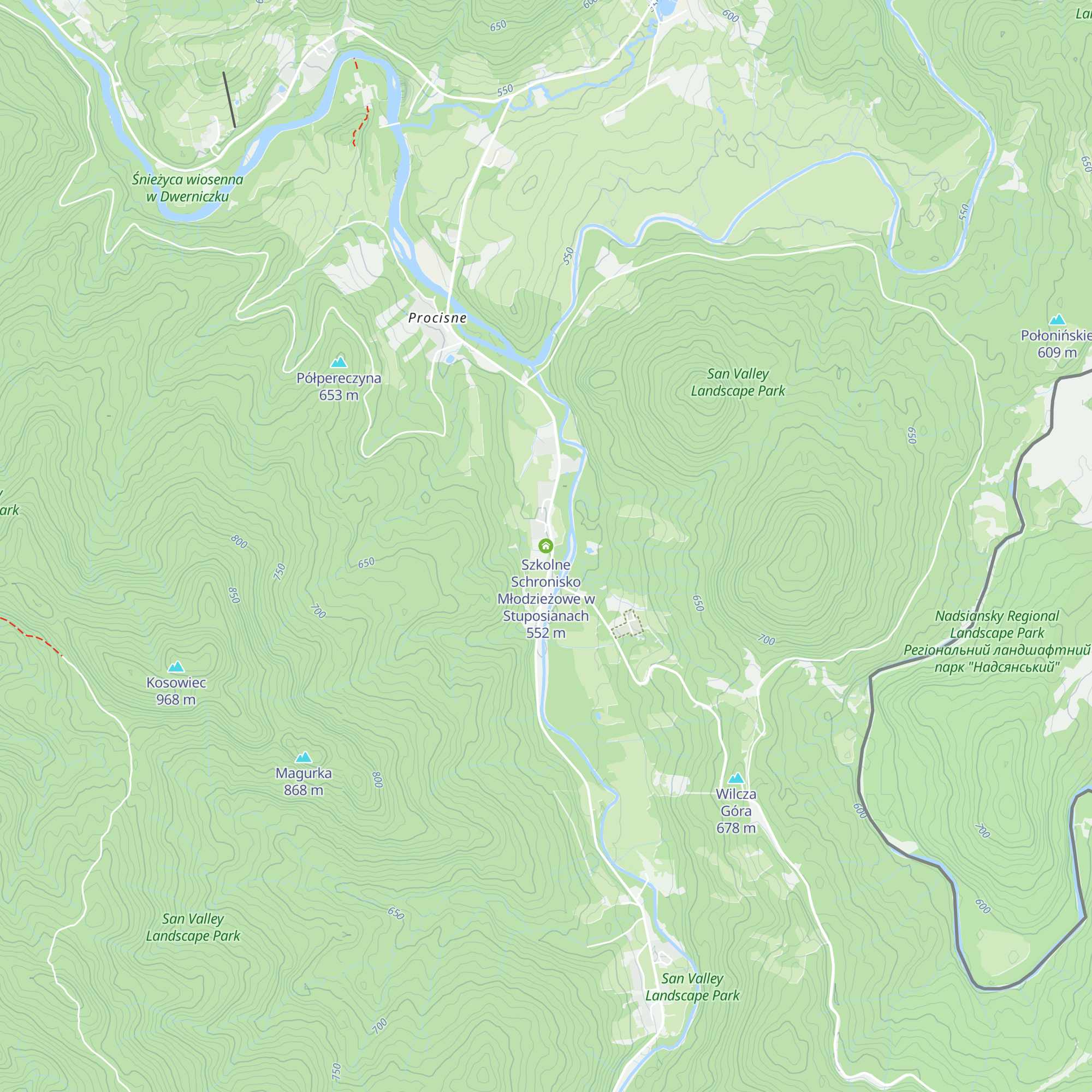 Szkolne Schronisko Młodzieżowe w Stuposianach map