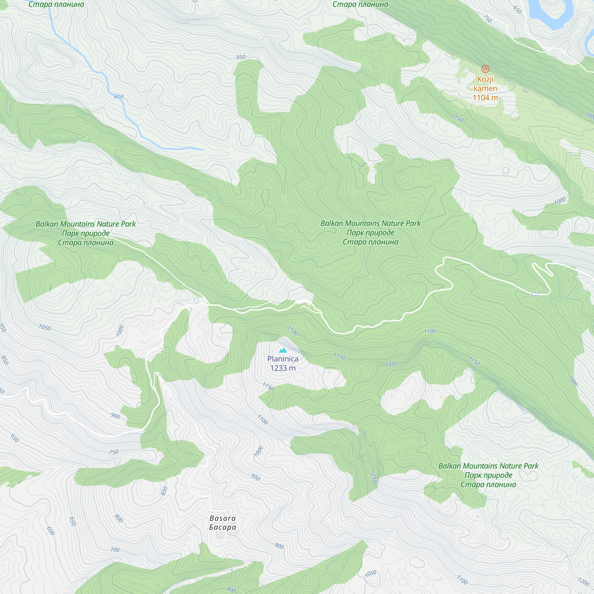Planinarski dom ski staza map