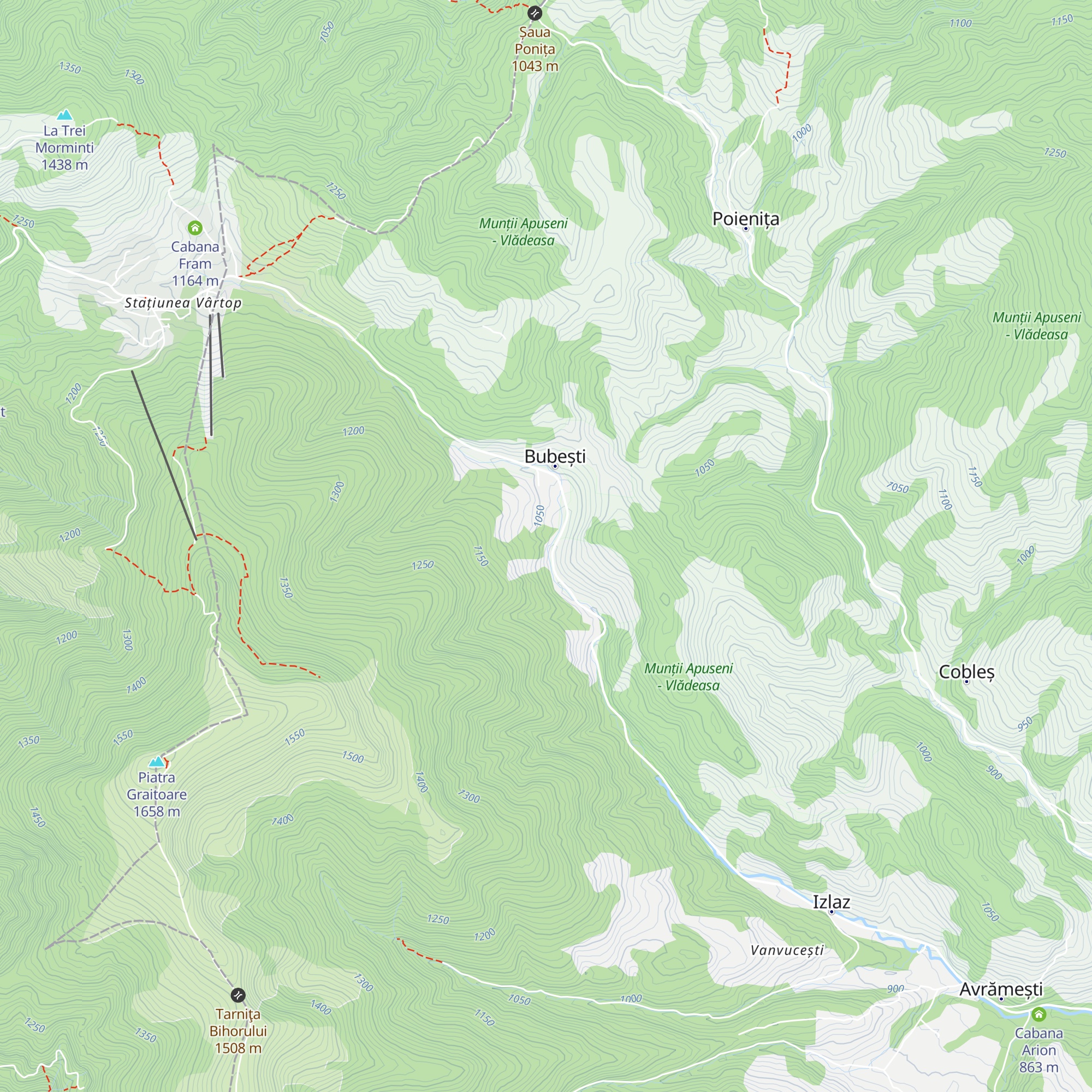 Cabana Cota 1000 Arieșeni map
