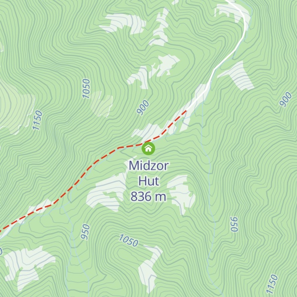 Map of Midzor Hut