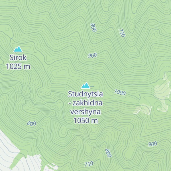 Map of Studnytsia - zakhidna vershyna
