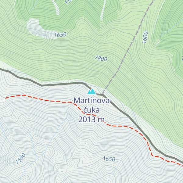 Map of Martinova čuka