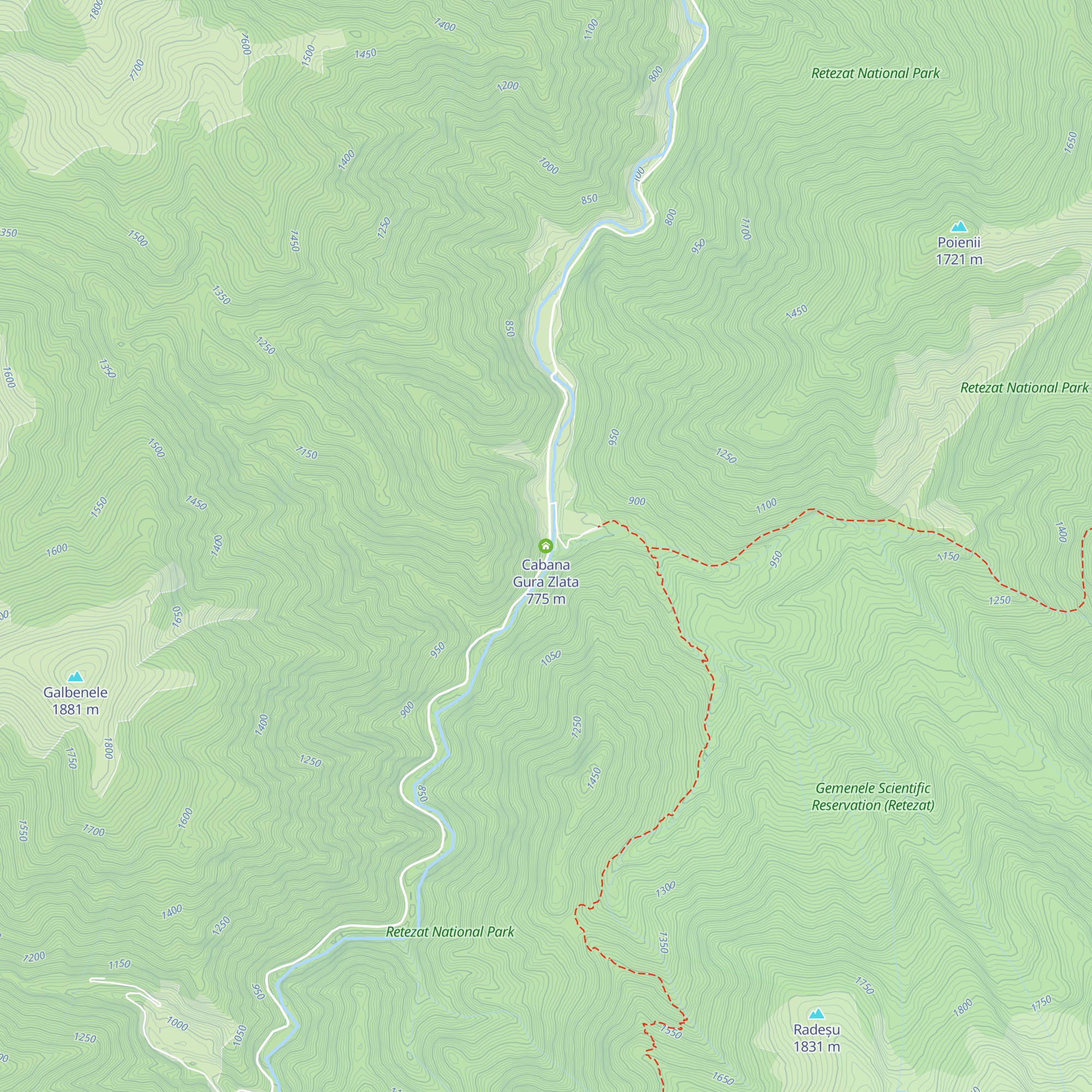 Cabana Gura Zlata map