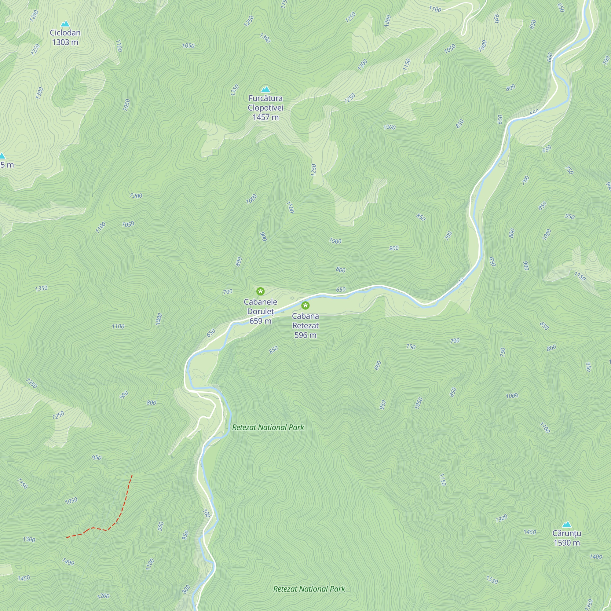 Cabana Retezat map