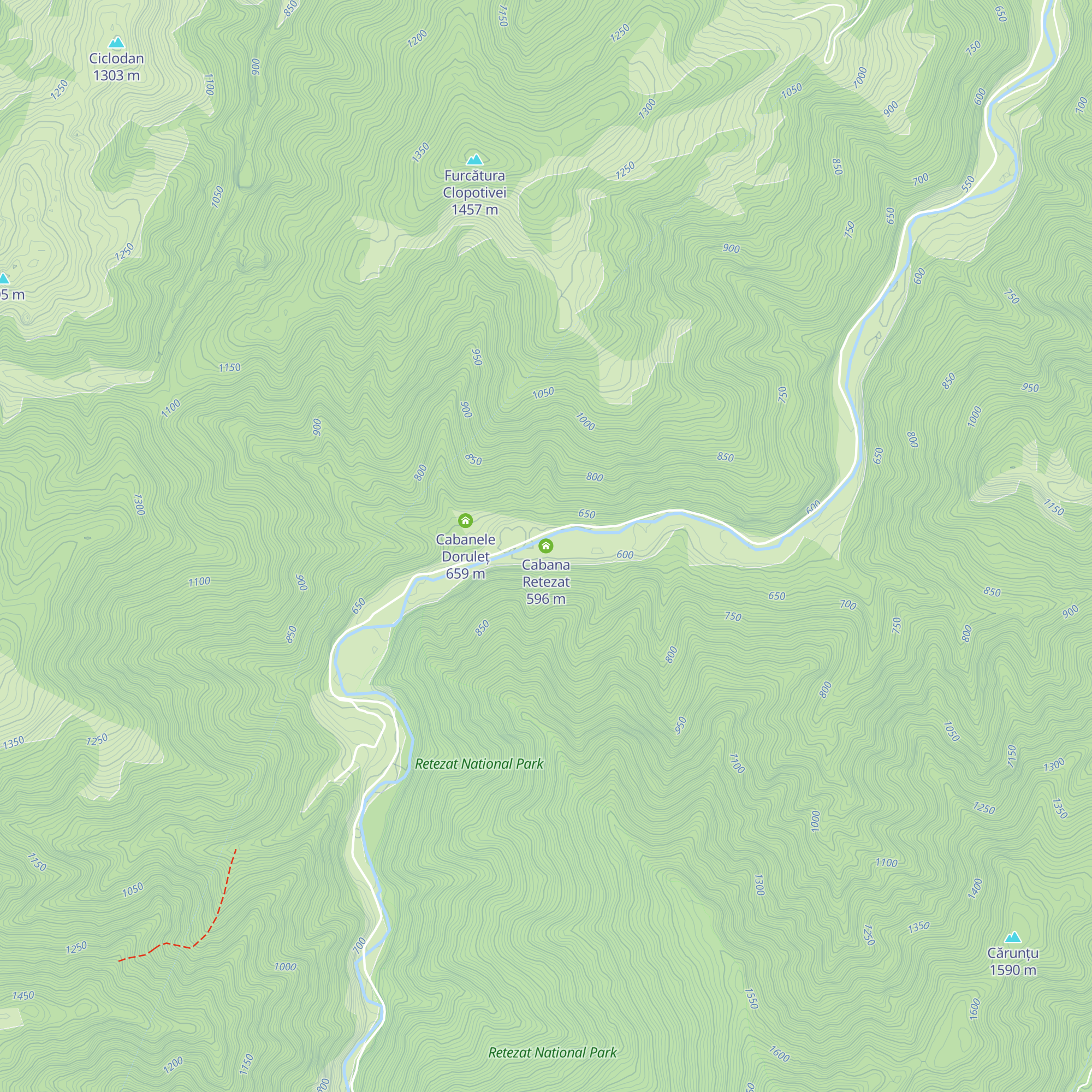 Cabana Retezat map