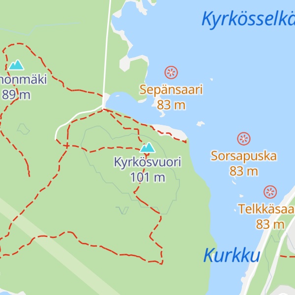 Map of Kyrkösvuori