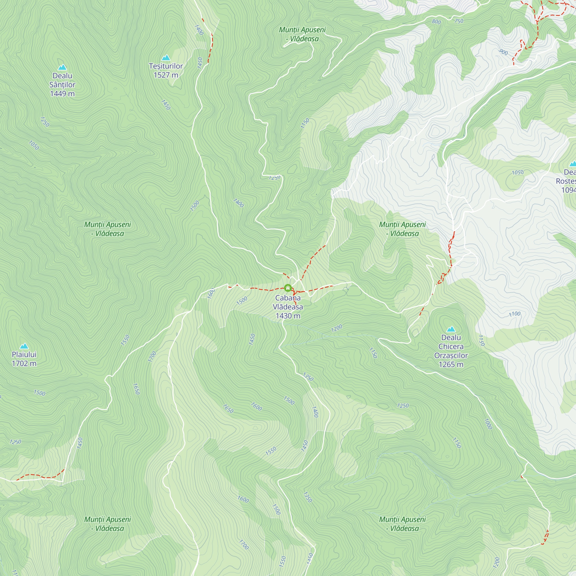 Cabana Vlădeasa map