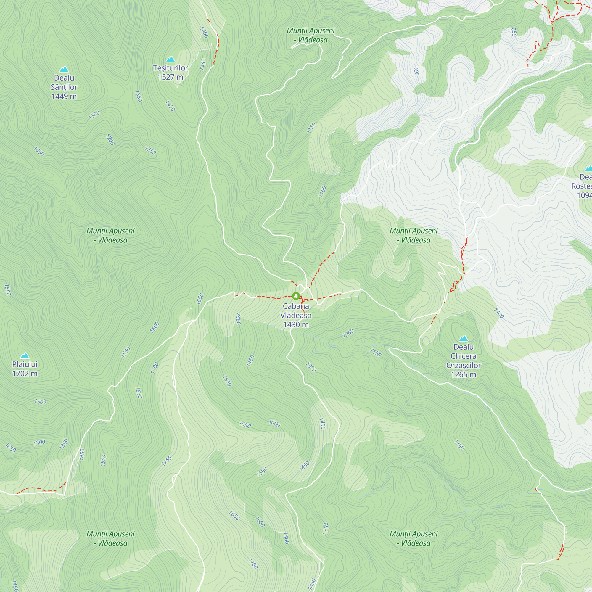 Cabana Vlădeasa map