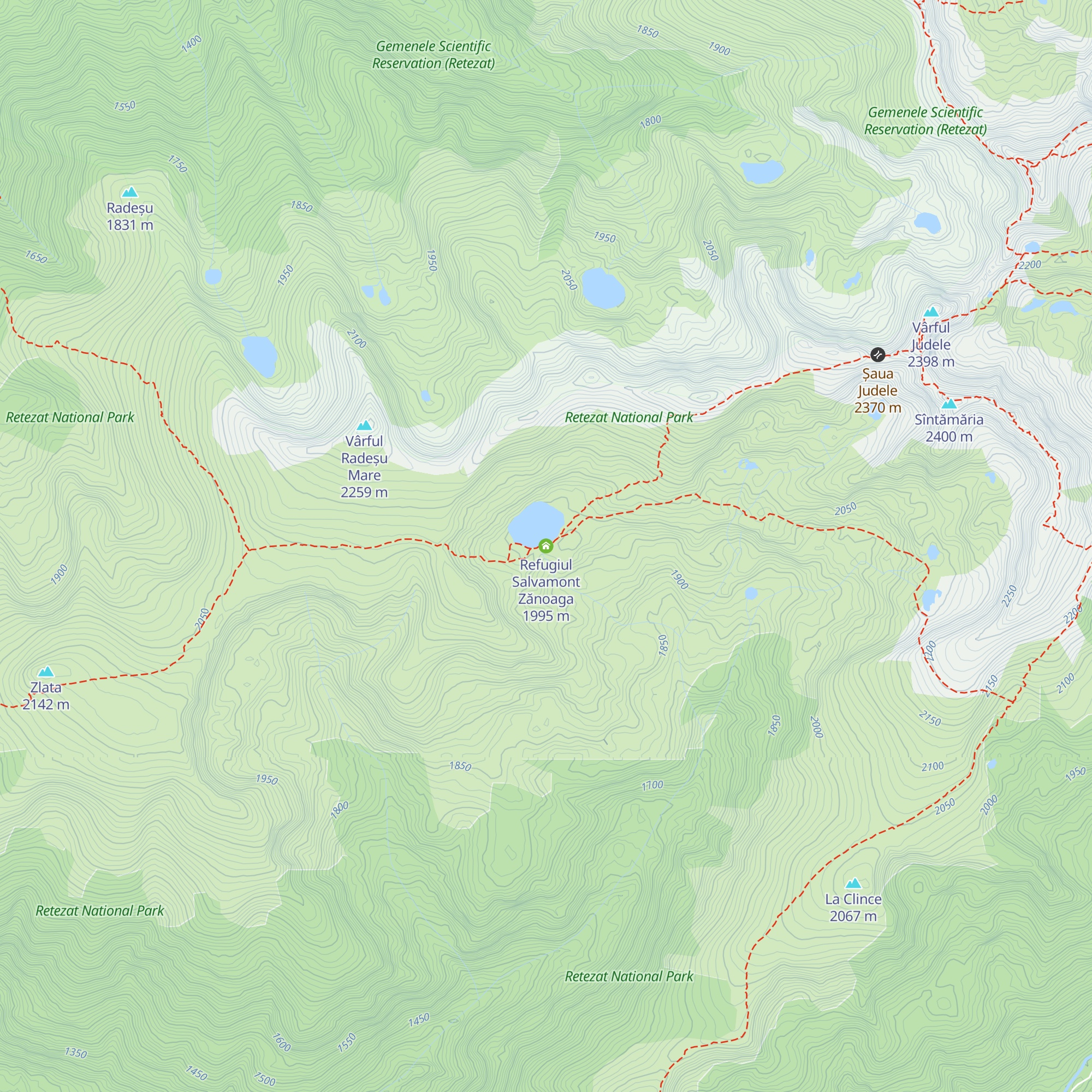 Refugiul Salvamont Zănoaga map