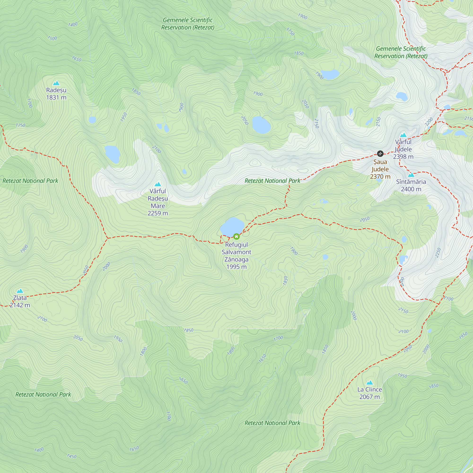 Refugiul Salvamont Zănoaga map