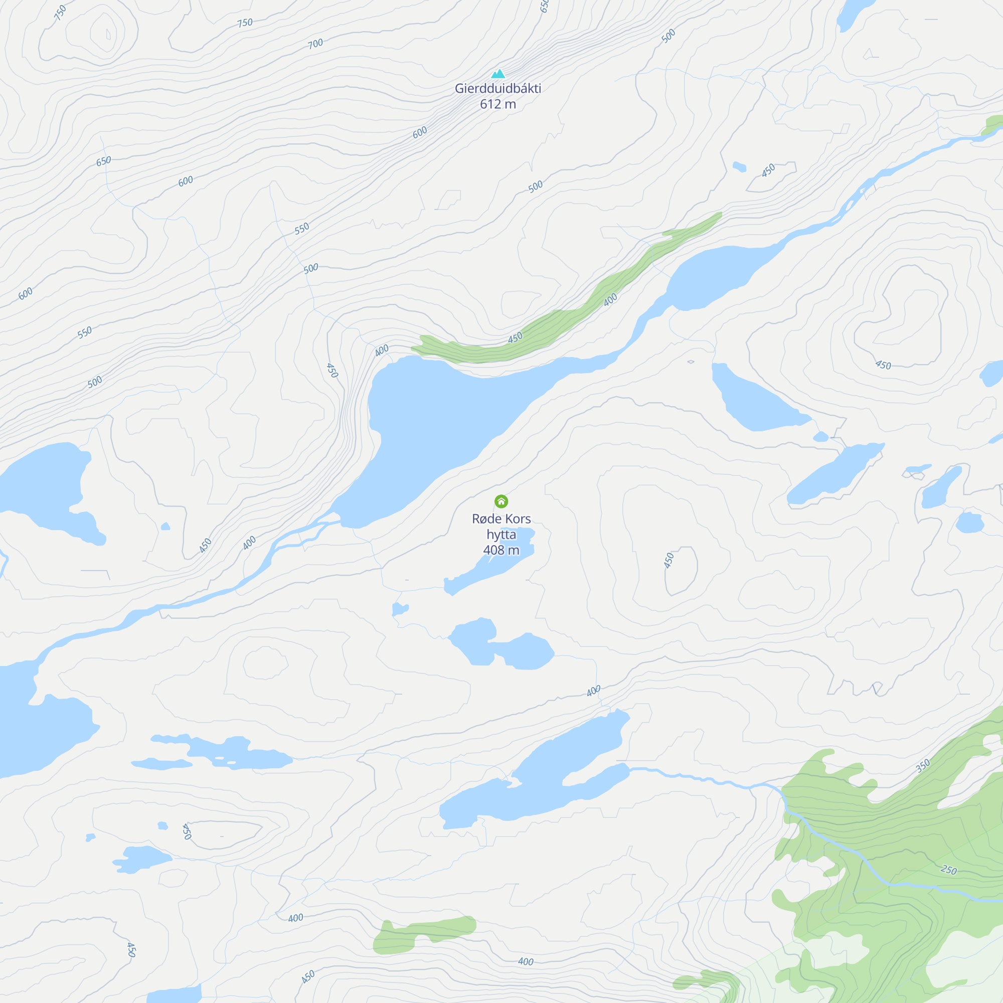 Røde Kors hytta map