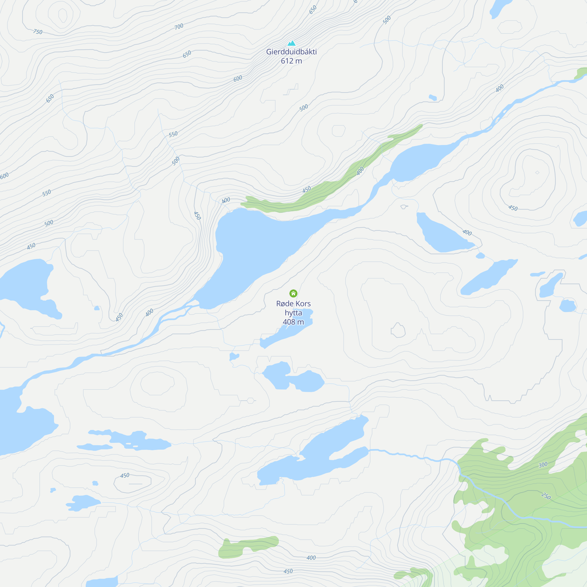 Røde Kors hytta map