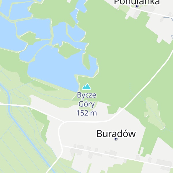 Map of Bycze Góry