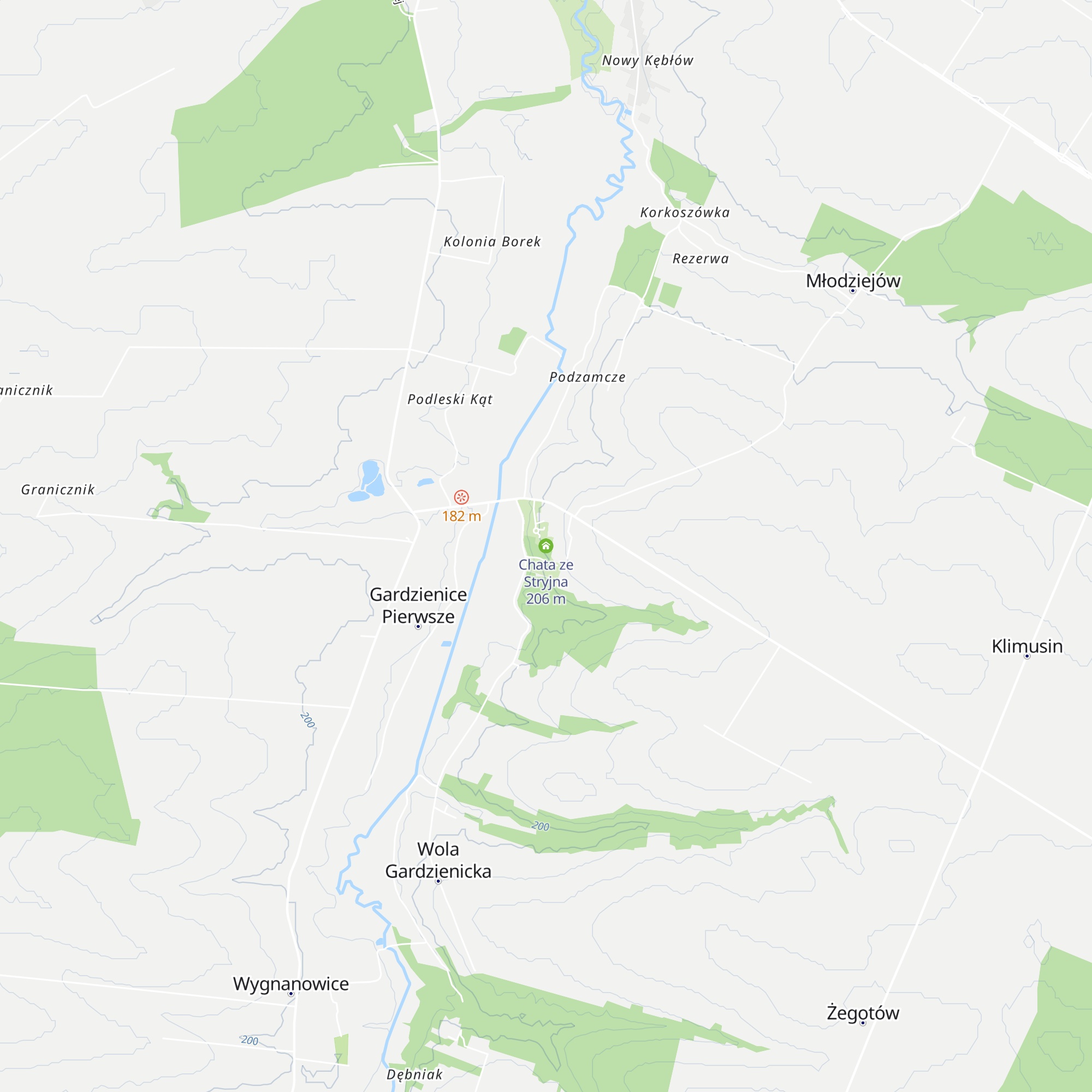 Chata ze Stryjna map
