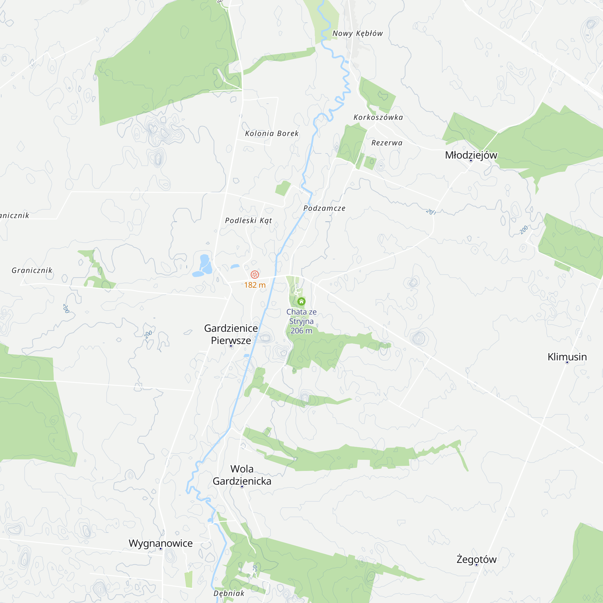 Chata ze Stryjna map