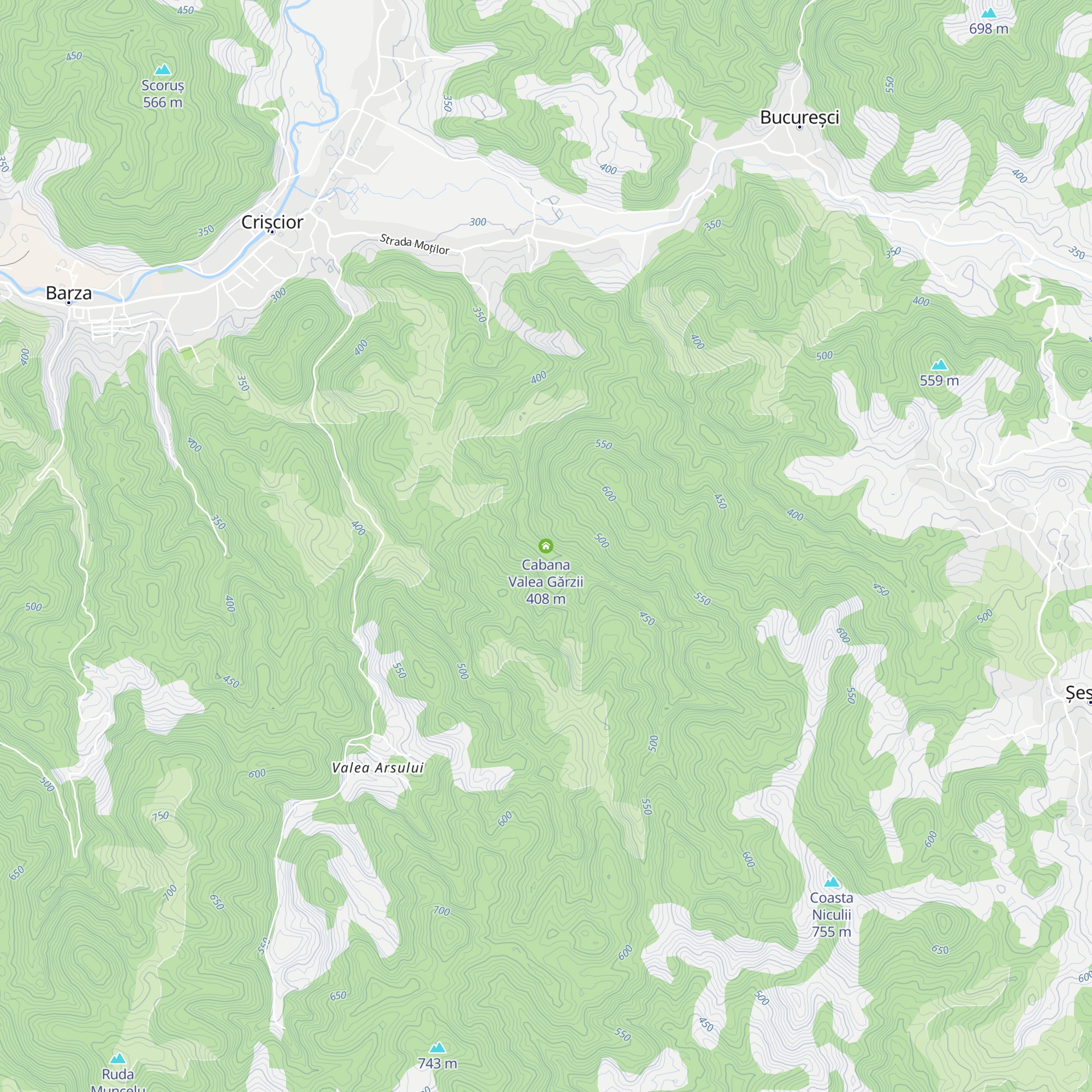 Cabana Valea Gărzii map
