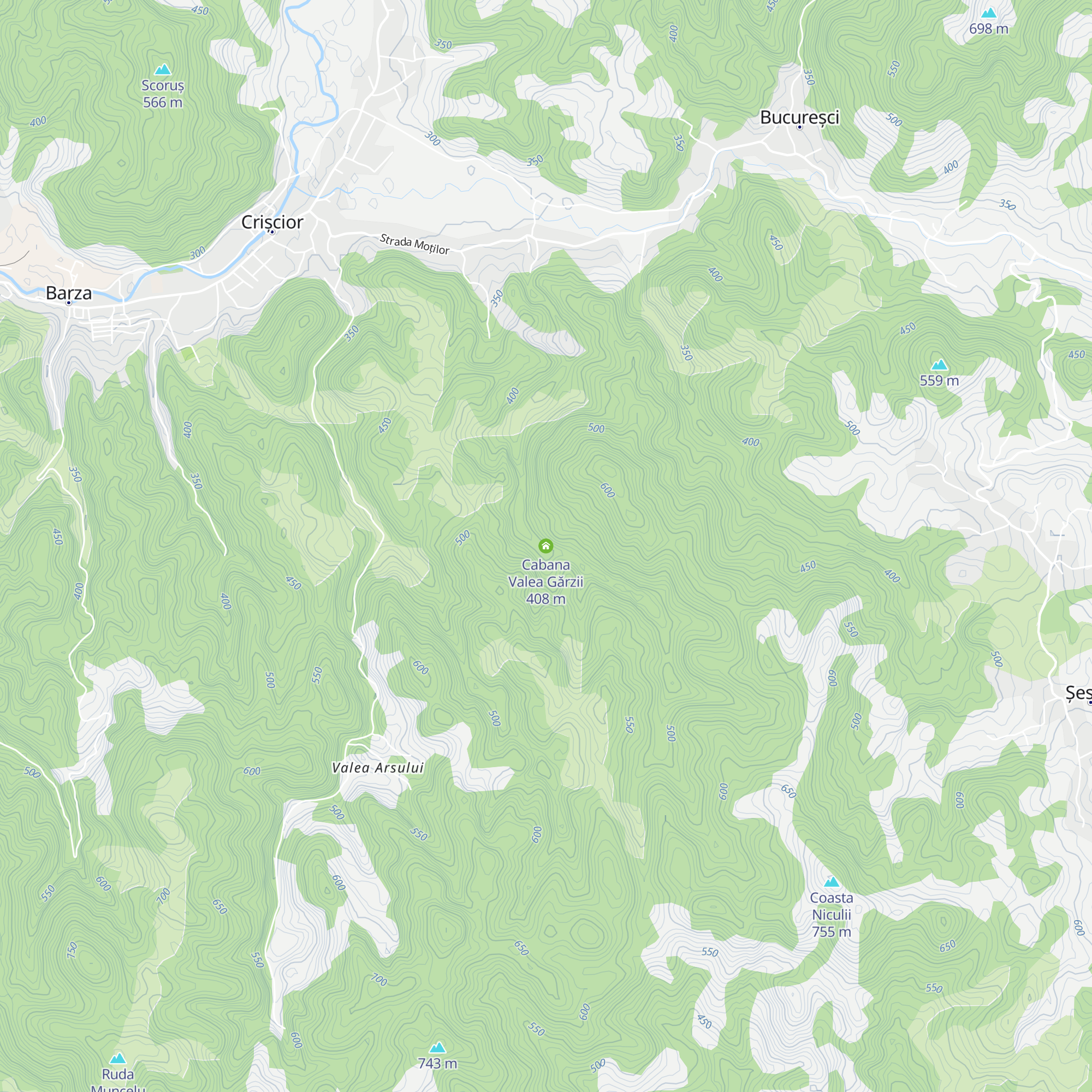 Cabana Valea Gărzii map