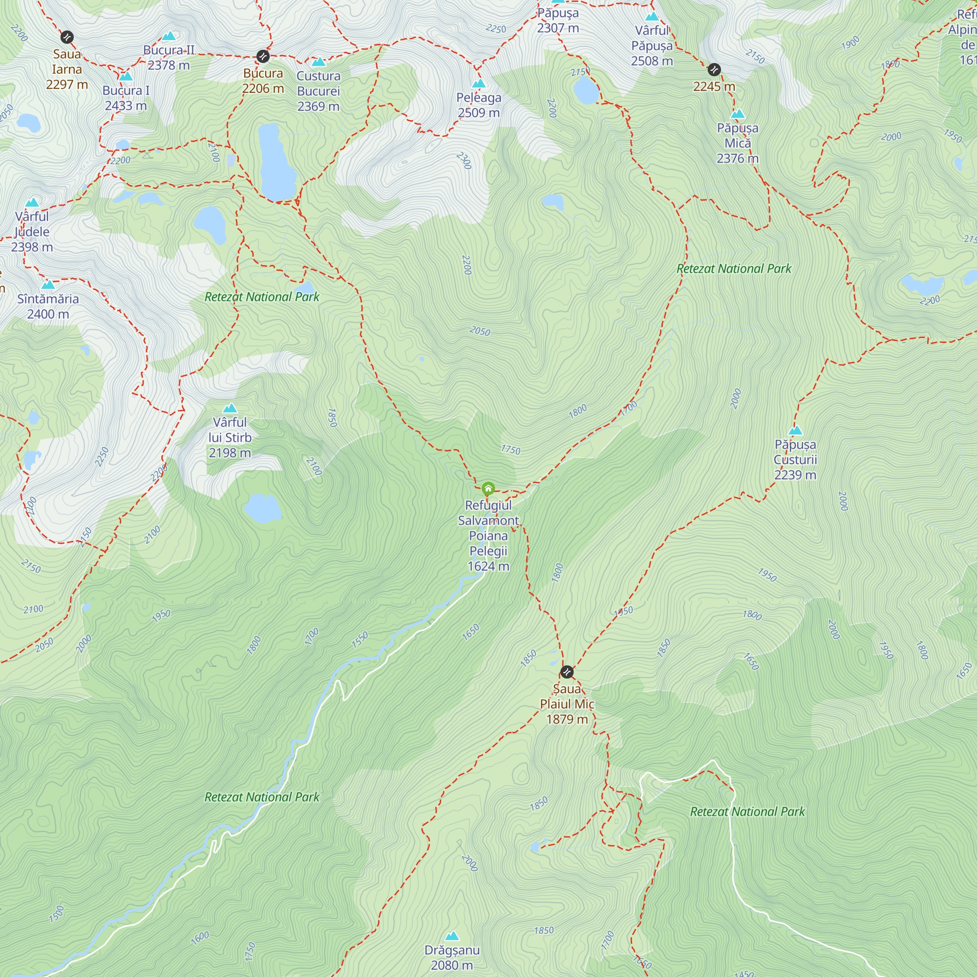 Refugiul Salvamont Poiana Pelegii map