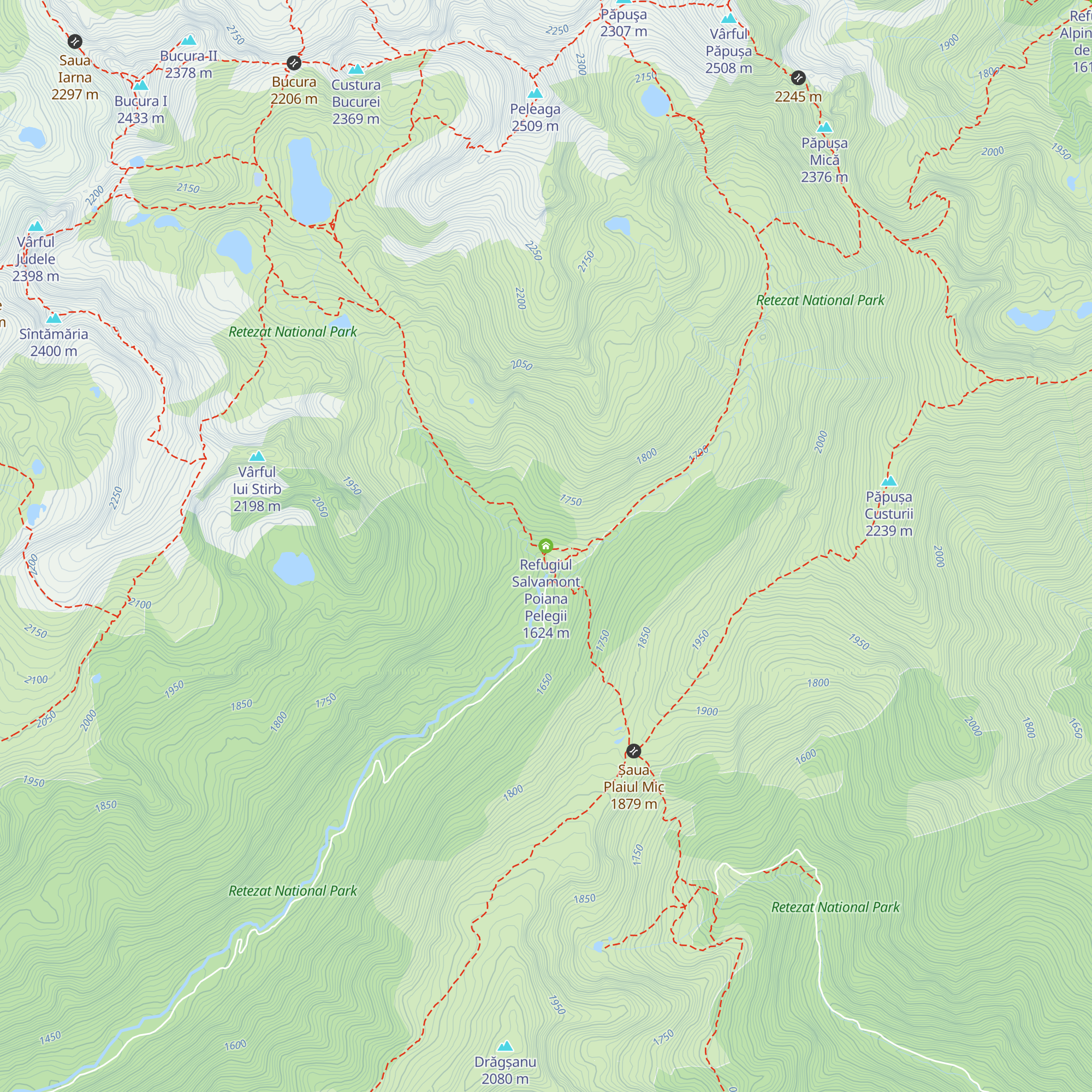Refugiul Salvamont Poiana Pelegii map