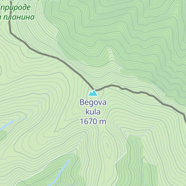 Map of Begova kula