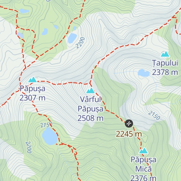 Map of Vârful Păpușa