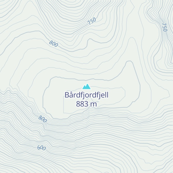 Map of Bårdfjordfjell