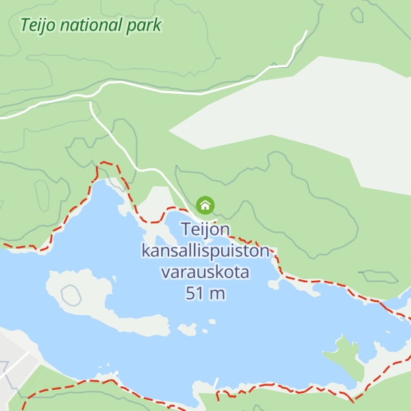 Map of Teijon kansallispuiston varauskota