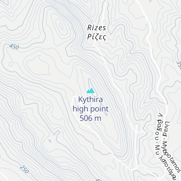 Map of Kythira high point
