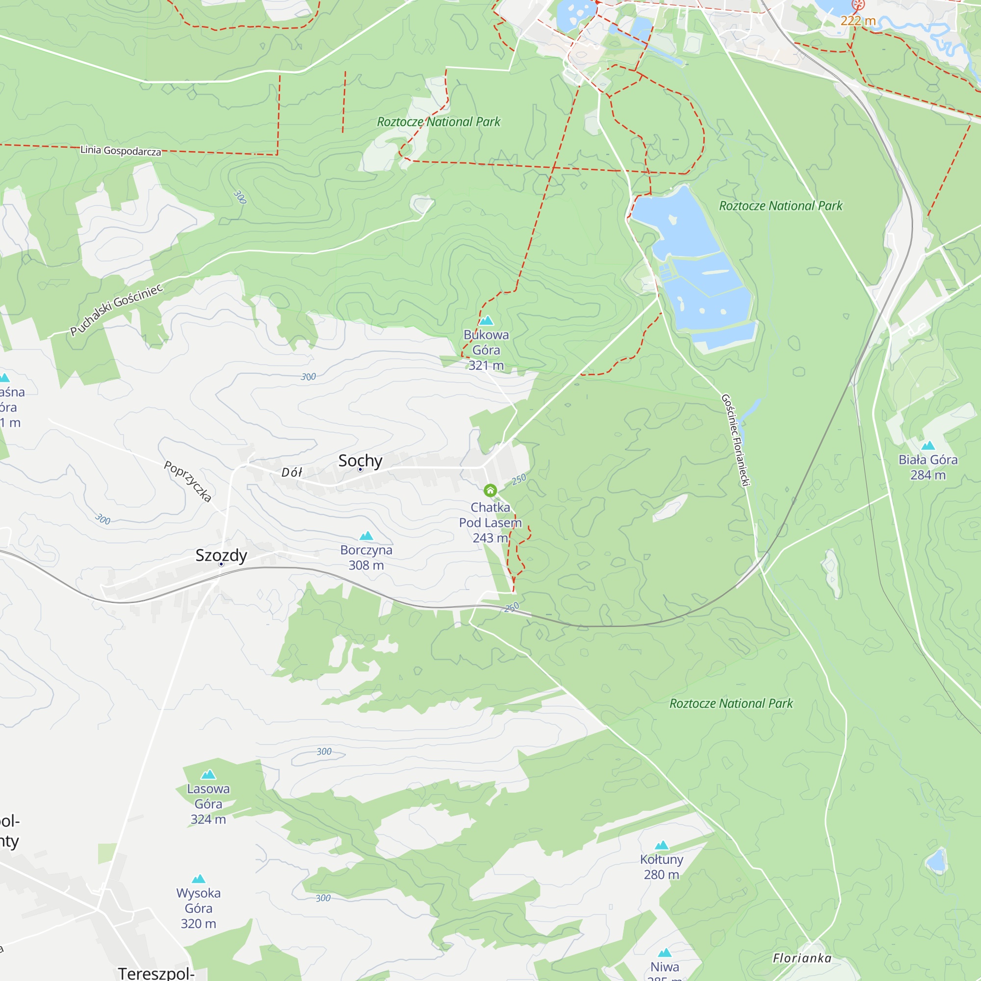 Chatka Pod Lasem map