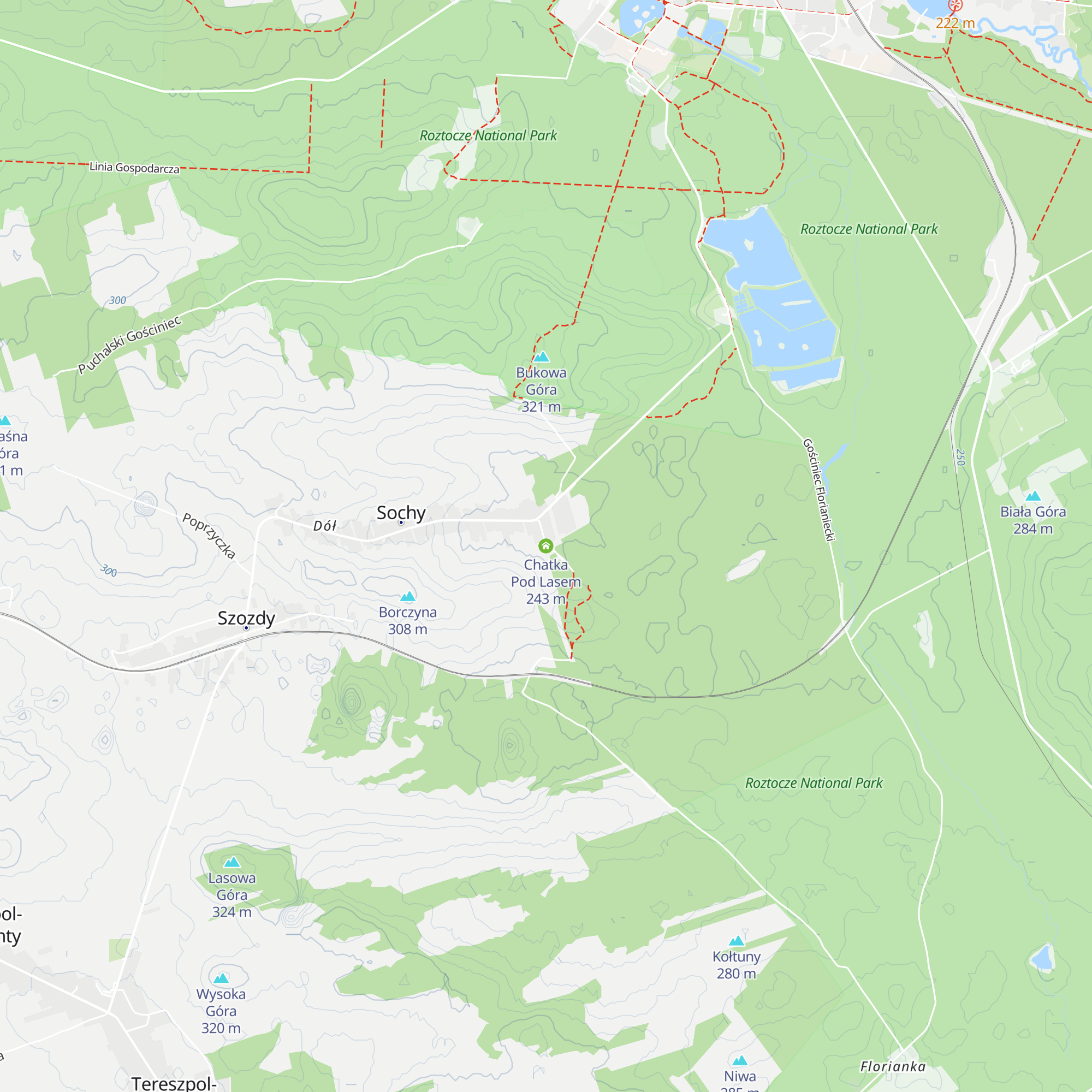 Chatka Pod Lasem map