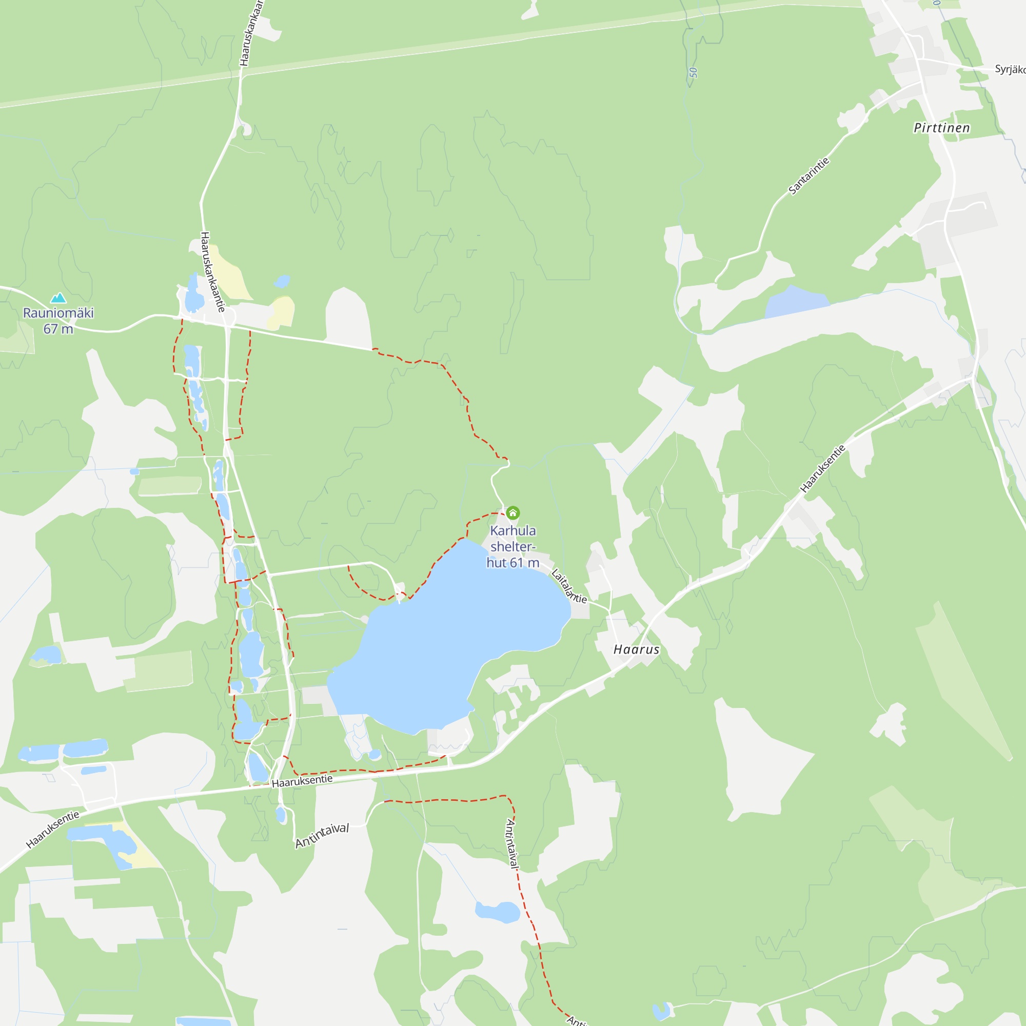 Karhula shelter-hut map