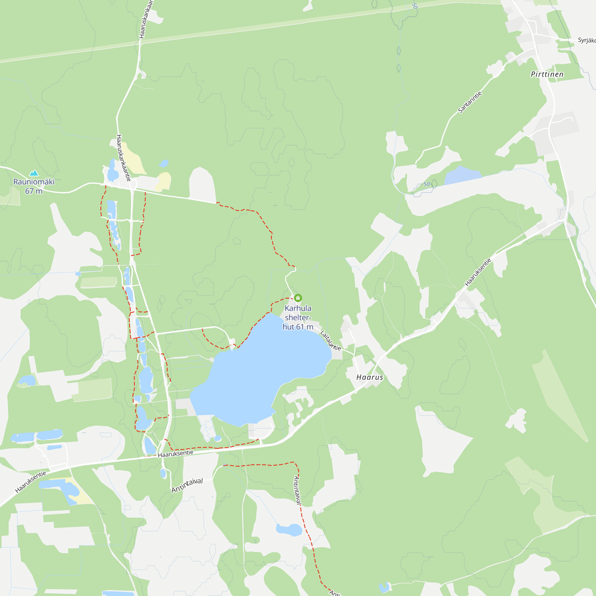 Karhula shelter-hut map