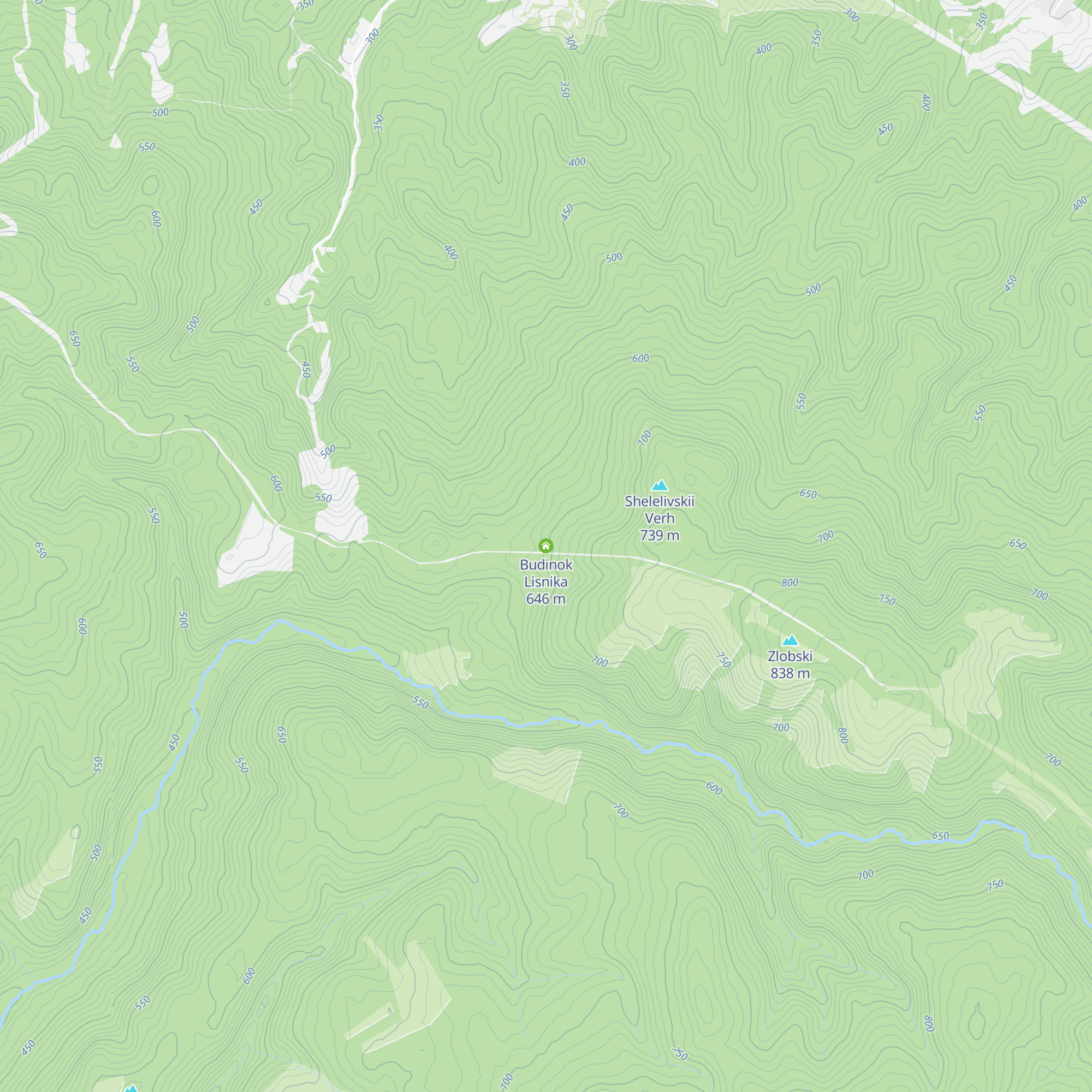 Budinok Lisnika map