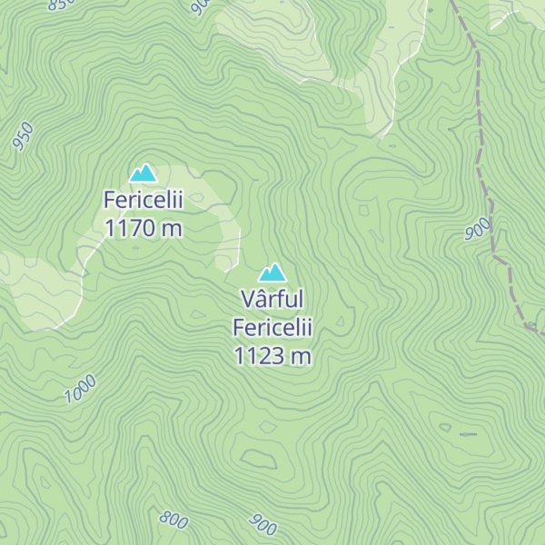 Map of Vârful Fericelii