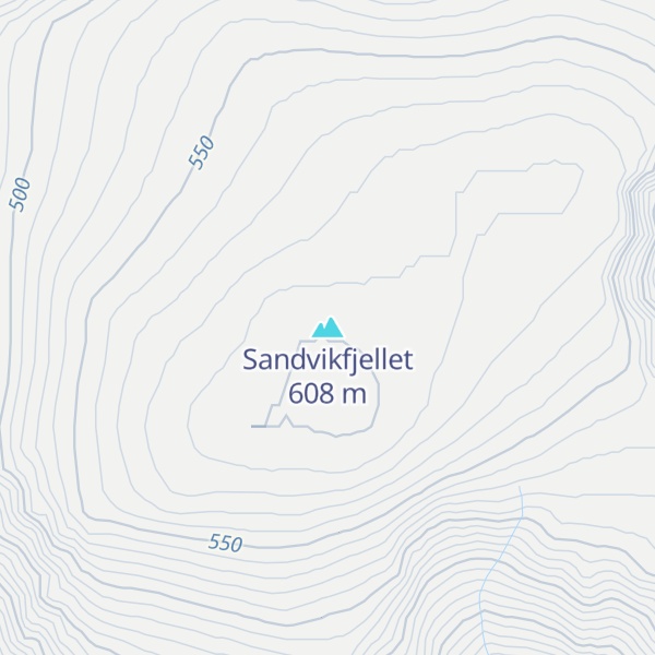 Map of Sandvikfjellet