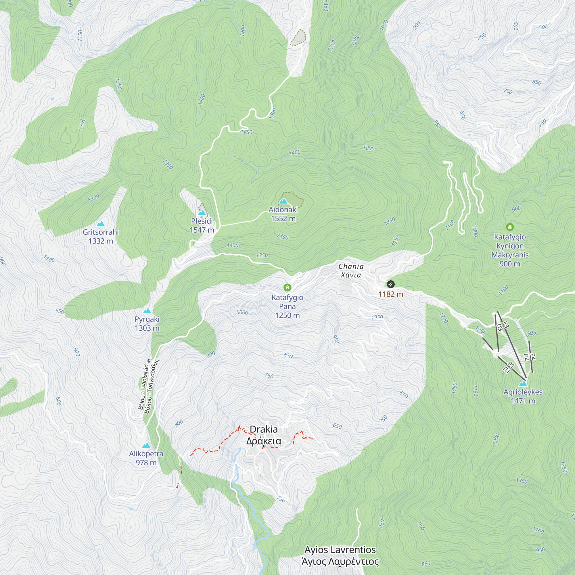 Katafygio Pana map