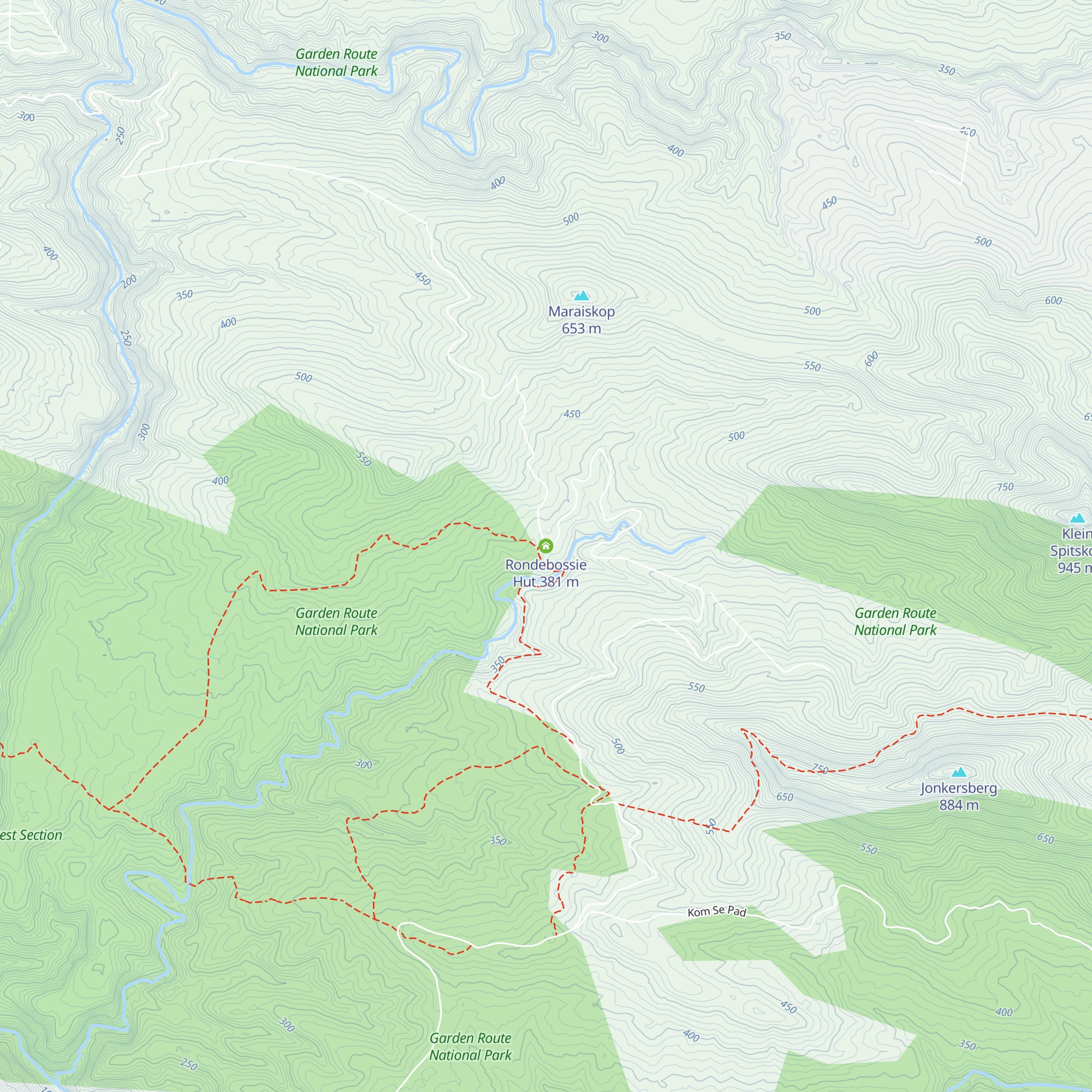 Rondebossie Hut map