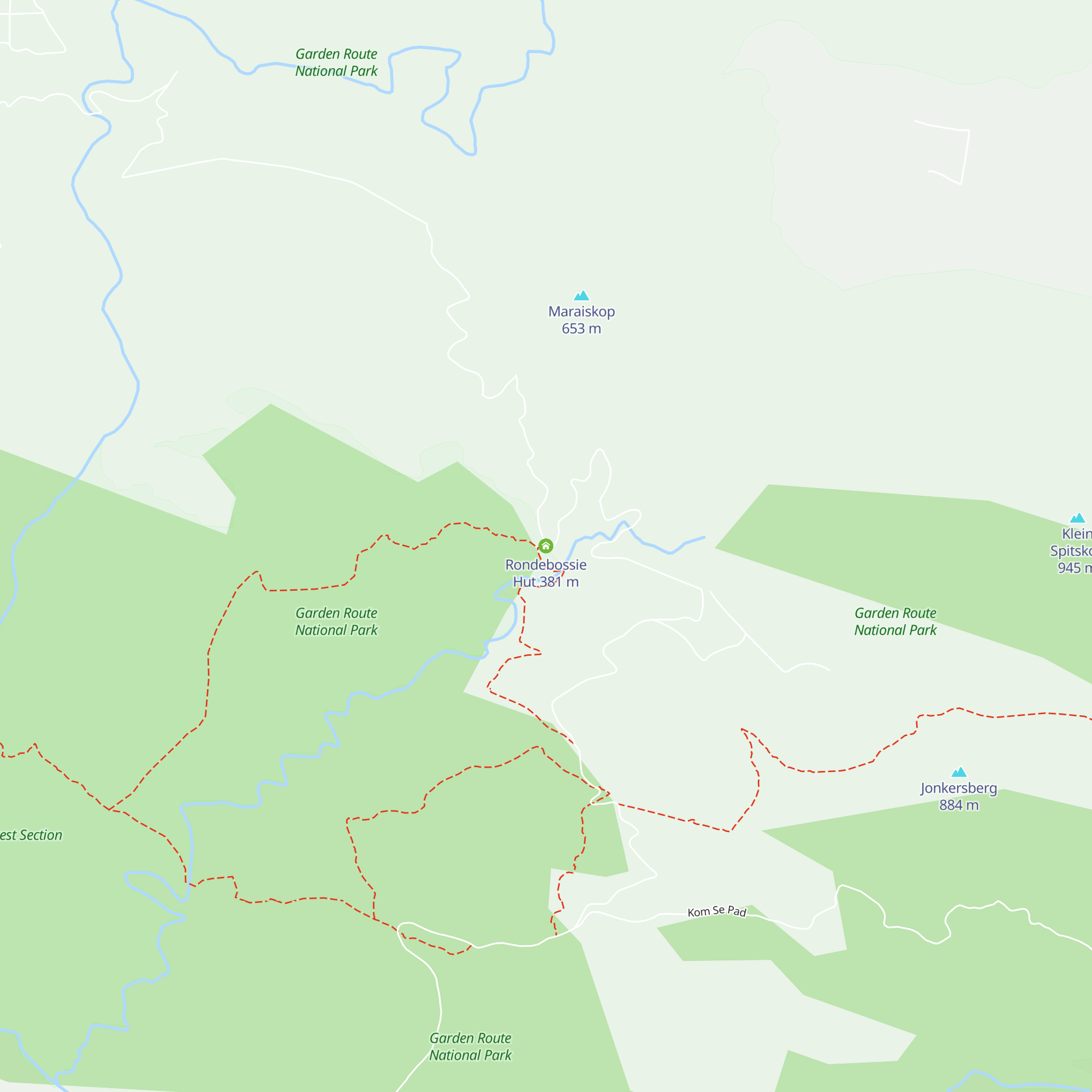 Rondebossie Hut map