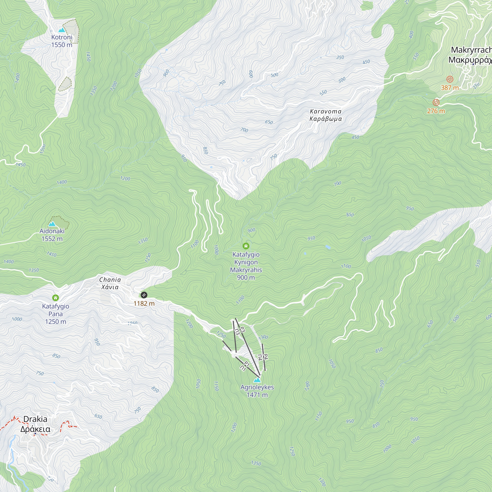 Katafygio Kynigon Makryrahis map