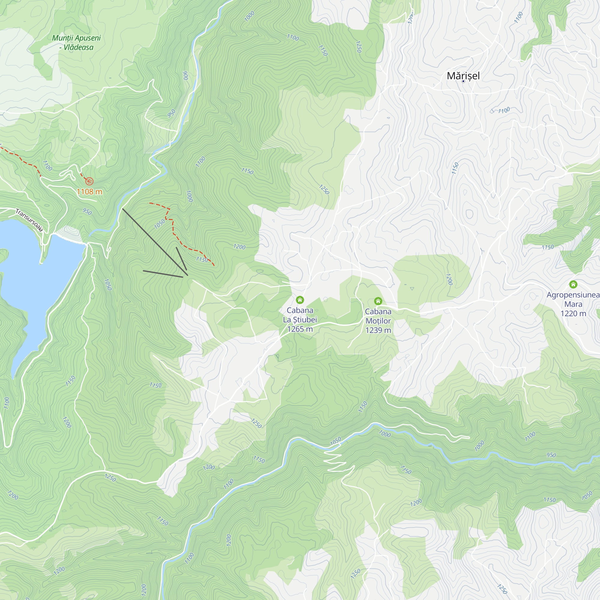 Cabana La Știubei map